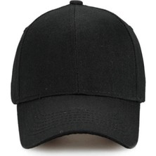 Pamuksu Ayarlanabilir Düz Şapka Siyah