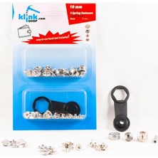 Data Store Çıtçıt 10 mm Kendin Yap Kiti, Cüzdan, Giyim, Çanta, Deri Için Çekiçle Uygulama Aparatları ve Gümüş Renk 15 Adet Vt2 Çıtçıt Düğme Takım-Paslanmaz Pirinç