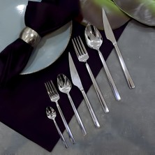 Fecra Doğa 101 Parça Çatal Kaşık Bıçak Takımı Paslanmaz Çelik 12 Kişilik Şık Tasarım