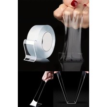 Mikasso Çift Taraflı Şeffaf Nano Teknolojili Süper Güçlü Bant Ekstra Güçlü Duvar Çerçeve Taşıyıcı 2 Metre