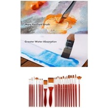 Data Store Kırmızı 24 Parçalı Profesyonel Sanat Fırça Seti Çantalı Yağlıboya Akrilik Guaj