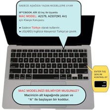 Data Store Klavye Koruyucu M1 Kılıf Silikon Film Us Ingilizce Amerikan-Return-Enter-Için Türkçe Q Baskı Air M1 13INÇ A2337,A2179 Id Uyumlu, Ultra Ince Yıkanabilir Siyah