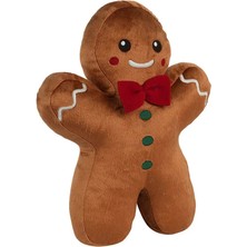 Eco Sepet Kurabiye Adam Peluş Yastık 32 cm, Uyku Arkadaşı Peluş, Yılbaşı Kırmızı Papyon Kurabiye Adam