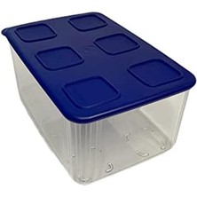 Data Store Şeffaf ve Taze 2,5 L Şeffaf Mavi Koyu Mavi Buzdolabı Sistemi Taze Sistem Konteyner Kapaklı Dikdörtgen