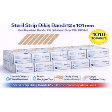Urfakent Steril Strip Dikiş Bandı 12 x 101 mm Yara Kapatma Bandı Cilt Sabitleyici Strip 10’lu 10 Paket