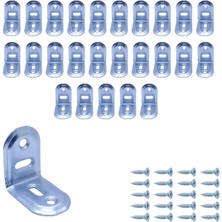 Mikasso 25 Ad. L Demir Gönye Köşebent 22X30X30MM - Mobilya Dolap Sabitleme Köşe Birleştirme Bağlantı Aparatı