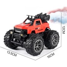 Data Store Oyuncak 4x4 Uzaktan Kumandalı Duman Atan 4 Çeker Motor Şarjlı Hız Vites Tuşlu Araba Buhar Atan Yüksek Teker Araba 15 Km/h Hız Mavi, Yeşil, Kırmızı (Kırmızı)