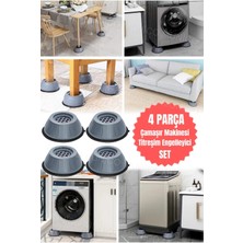 Mikasso Çamaşır Makineleri Için 4 Adet Destek Pedleri Titreşim Önleyici Bacak Durdurucu Ayaklık Stand Gri gr