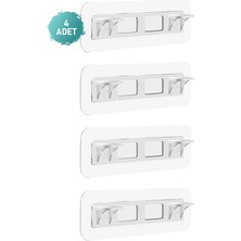 Mikasso 4 Adet Raf Bağlantı Aparatı Matkap Gerektirmeyen Yapışkanlı Raf Tutucu Destek Aparatı Sabitleyici Şe