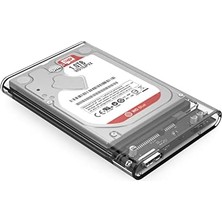 Data Store USB 3.0 Micro B Şeffaf 2.5” Inch Sata SSD Hard Disk Kutusu