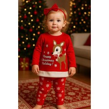 GMG Collection Baby Kız Çocuk Yılbaşı Konsept Fitilli Tayt Alt-Üst Takım