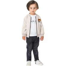GMG Collection Baby Ayı Nakıslı Üçlü Set 9-Ay 12-Ay 18-Ay 2y Erkek Bebek Alt Üst Takım