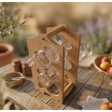 Aybi Dekor Ahşap Şaraplık Standı / Şişe Standı Dikey Form Açık Meşe Mdflam 6 Gözlü