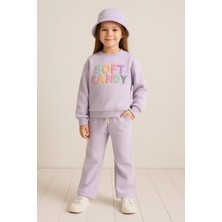 GMG Collection Baby Kız Çocuk Kışlık Lila Renk Soft Candy Pullu Takım 5Y6Y7Y8Y