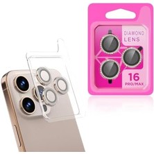 Data Store Zore Ile Uyumlu 16 Pro 16 Pro Max Cl-06 Kamera Lens Koruyucu Titanyum