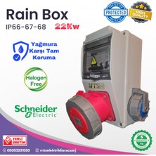MTSevcharger 22 Kw İP66 Schneider  5*32 Trifaze 220 V Monofaze Prizli Halogen Free Taşınabilir Elektrikli Araç Şarj Cihazı Istasyonu Kombinasyon Kutusu Yağmura Yangına Dayanıklı 22KW  Pano