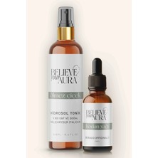Believe Your Aura Hodan Yağı ve Ölmez Çiçek Hidrosolü - Besleyici Yatıştırıcı Onarıcı Doğal Saç ve Cilt Bakım Seti