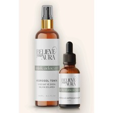 Believe Your Aura At Kestanesi Yağı ve Misk Adaçayı Hidrosolü - Saf ve Doğal Yenileyici Onarıcı Saç ve Cilt Bakım Seti