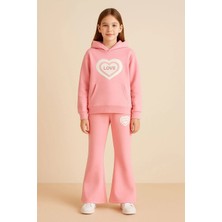 GMG Collection Baby Kız Çocuk Kapüşonlu, Ispanyol Paça Üç Ip Alt Üst Takım - Hediyelidir