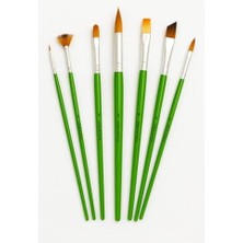 Data Store Resim Fırçası Yeşil 7 Parça Akrilik Yağlıboya Fırça Seti