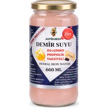 Apimed Demir Suyu 660ML - Bitkisel Demir Desteği Vitamin D3 + Çinko + Propolis Takviyeli