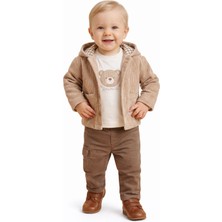 Mumbino Erkek Çocuk 3'lü Ceketli Takım / Ceket- T-Shirt - Pantolon 3 Parça Takım 06-24 Ay