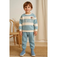 GMG Collection Baby Erkek Çocuk Şardonlu Kalın Mavi Ikili Takım 2y,3y,4y,5yaş