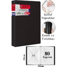 ArtMaster Siyah Sunum Dosyası 80 Li 1 Adet Poşet Dosyalı Katalog Dosyası 80 Poşetli Kendinden Dosya Plastik Kapaklı