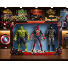 Farbu Oyuncak Efsanevi Kahramanlar Seti - Hulk, Örümcek Adam ve Batman (30 cm Dev Boy)
