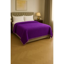 Tekstil Stokları Çift Kişilik Welsoft 200 x 220CM Mor Battaniye