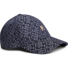 Tommy Hilfiger Th Monogram Jacq Cap Kadın Mavi Şapka - AW0AW18331