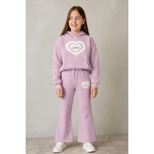 GMG Collection Baby Kız Çocuk Kapüşonlu, Ispanyol Paça Üç Ip Alt Üst Takım - Hediyelidir