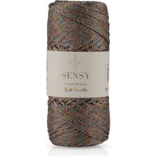 Sensy Multi Sparkle Simli Çok Renkli Ip 100 gr Polyester Makrome Ipi 1,5 mm - 150 M