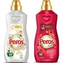 Peros Soft 1440 ml Inci Çiçeği & Kaşmir ve Amber & Sandal Ağacı 2 Li Set