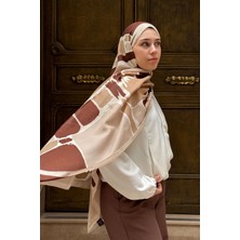 Levamor Kadın Empirme Soft Noly Geometrik Desenli Pamuklu Likralı Şal