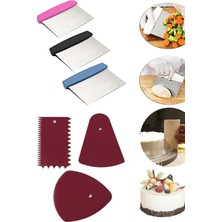 Mikasso Çelik Spatula/hamur Kesici & 3'lü Hamur ve Pasta Şekillendirici ve Kesici Plastik Çok Renkli