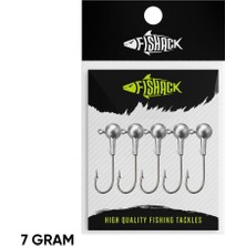 Fishack Jighead - Zoka - Kurşunlu Olta Iğnesi - Gümüş - 5 Adet - 7 gr