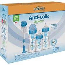 NessiWorld Geniş Ağız Anti Kolik Options+ Pp Biberon Hediye Seti Mavi