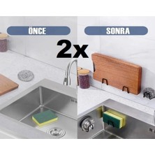 Mikasso Bulaşık Süngeri Tutacağı Evye Düzenleyici Telli Bulaşık Süngeri Tutucu Askı 2 Adet Metal Siyah Tr