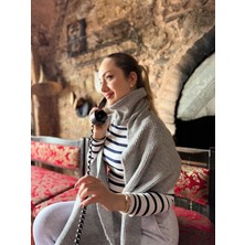 Levamor Kadın Yüksek Boğazlı Fermuarlı Balaklava Atkılı Boyunluk Şal Detaylı Kışlık Şapka