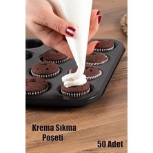 Mikasso 50 Adet Krema Kek Pasta Süsleme Kullan At Krem Şanti Sıkma Torbası Pastacılık Malzemeleri Plastik