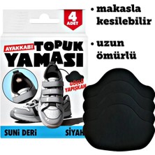 Mikasso Ayakkabı Topuk Yaması Ayakkabı Tamir Yaması Sunni Deri Kendinden Yapışkanlı-Siyah Siyah