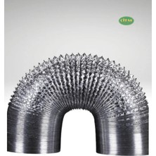 Mikasso 3 Metre Telli Esnek Aspiratör-Davlumbaz Borusu (12 cm Çap) Metalik