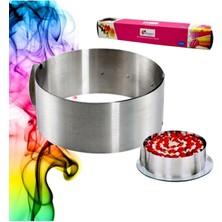 Mikasso Yuvarlak Ayarlı Pasta Kek Kalıbı 9 Cm. / Ayarlı Çember Alüminyum Gri