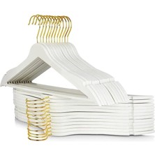 Mikasso Plastik Askı Kıyafet Elbise Askısı Askılığı Gömlek Askısı Pantolon Askısı (12 Adet Beyaz Renk) Plast