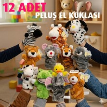 Peluş El Kuklası Seti 12 Adet Farklı Hayvan Kuklası