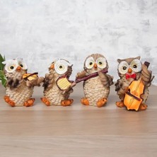 Ett Müzisyen Baykuşlar Biblo Seti 4'lü