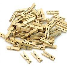 Mikasso Ahşap Küçük Mandal 25'li Ahşap Mini Mandal - Fotoğraf Mandalı 25 Kahverengi