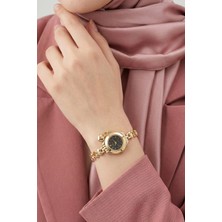 inStyle Gold-Siyah Kalp Kordonlu Kadın Kol Saati
