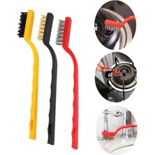 Mikasso 3 Adet Tel Fırça Ocak Fırın Mangal Izgara Airfryer Temizliği Kir Pas Yağ Temizleme Fırçası Plastik Ç